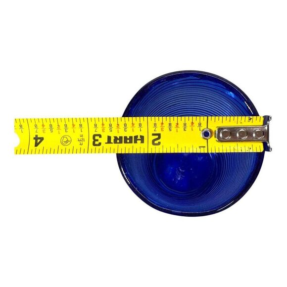 6 handblown spanish cobalt blue glass swirl tumbler set Vintage Art Barware - Picture 7 of 7